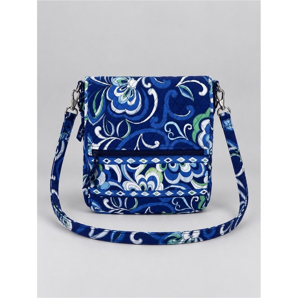 Vera Bradley Mediterranean Blue Crossbody Mail Bag Purse Quilted Retired Bohemia